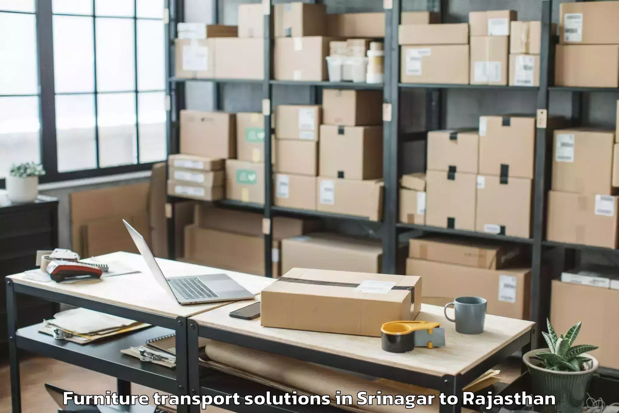 Affordable Srinagar to Sangod Furniture Transport Solutions